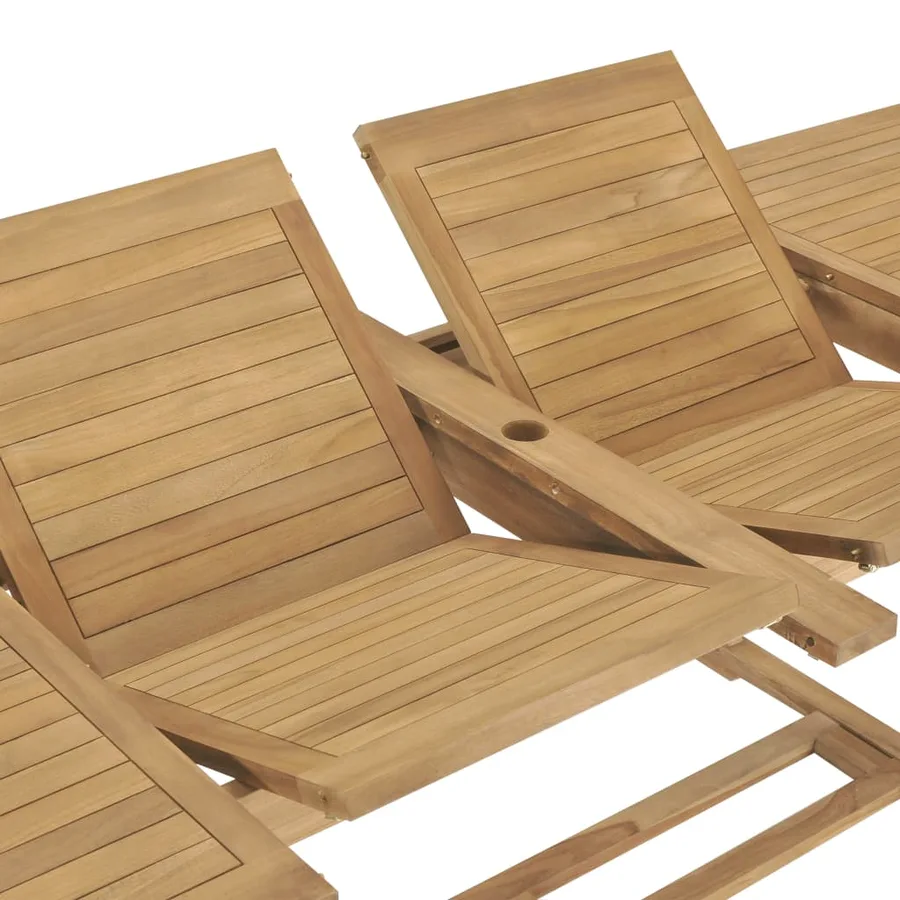 Table extensible de jardin 180-280x100x75 cm Teck solide - 6