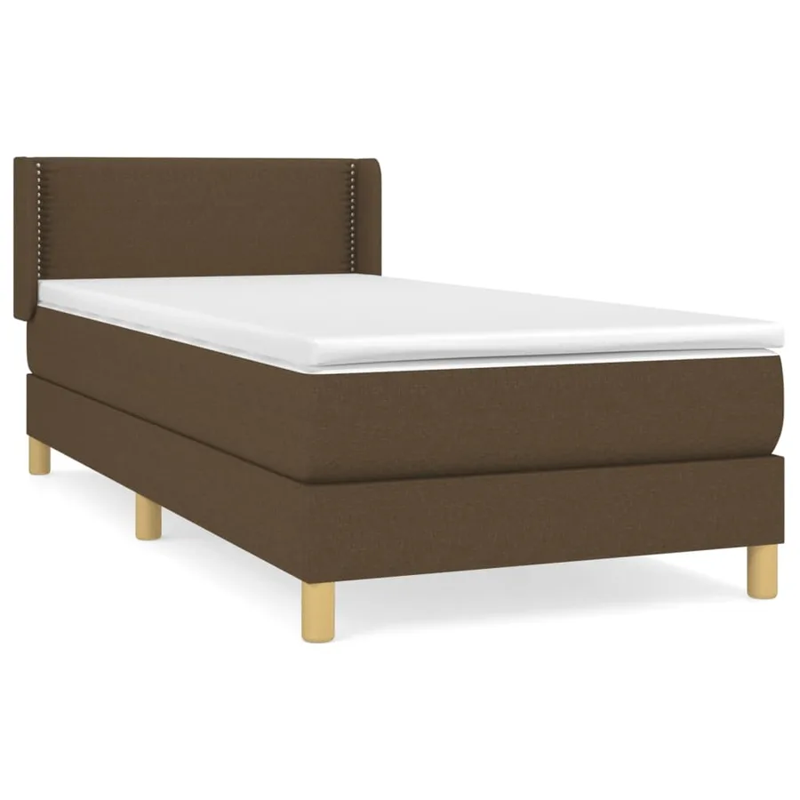Sommier à lattes de lit avec matelas Marron foncé 100x200 cm - 2