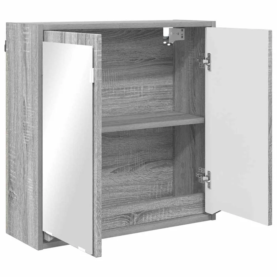 Armoire Miroir de Salle de Bain Gris Sonoma 60 x 20 x 60 cm - 5