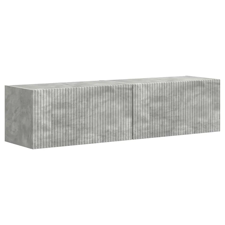 Meuble TV mural 2 pcs Béton 60 x 31 x 29,5 cm Bois d'ingénierie - 2