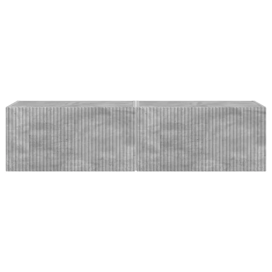 Meuble TV mural 2 pcs Béton 60 x 31 x 29,5 cm Bois d'ingénierie - 7