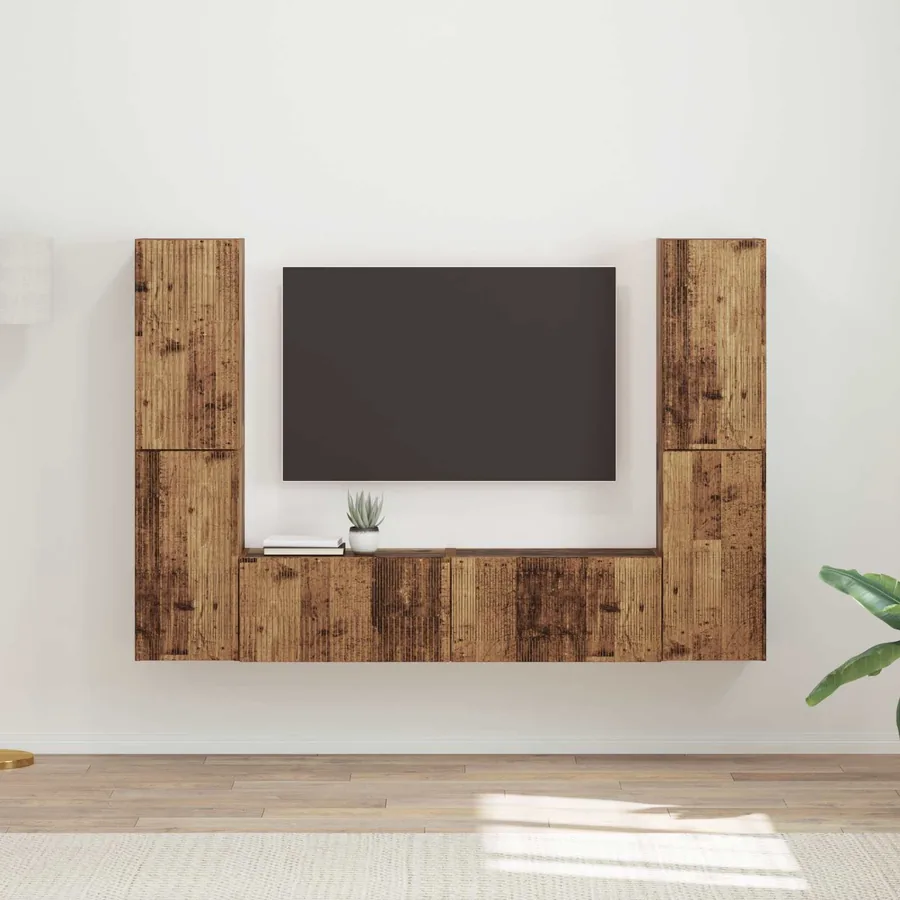 Ensemble meuble TV 6 pcs Bois Ancien Bois d'ingénierie