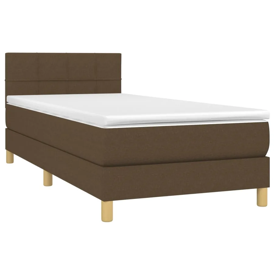 Sommier à lattes de lit matelas et LED Marron foncé 100x200cm - 3