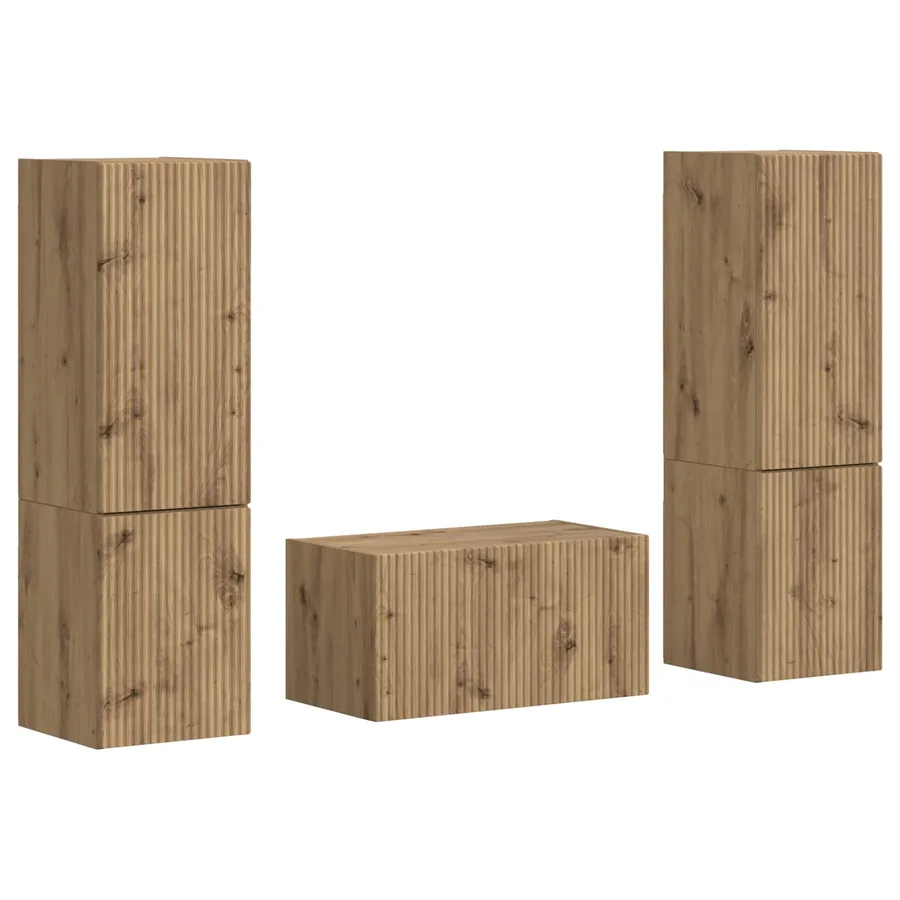 Ensemble meuble TV 5 pcs Chêne artisanal Bois d'ingénierie - 2