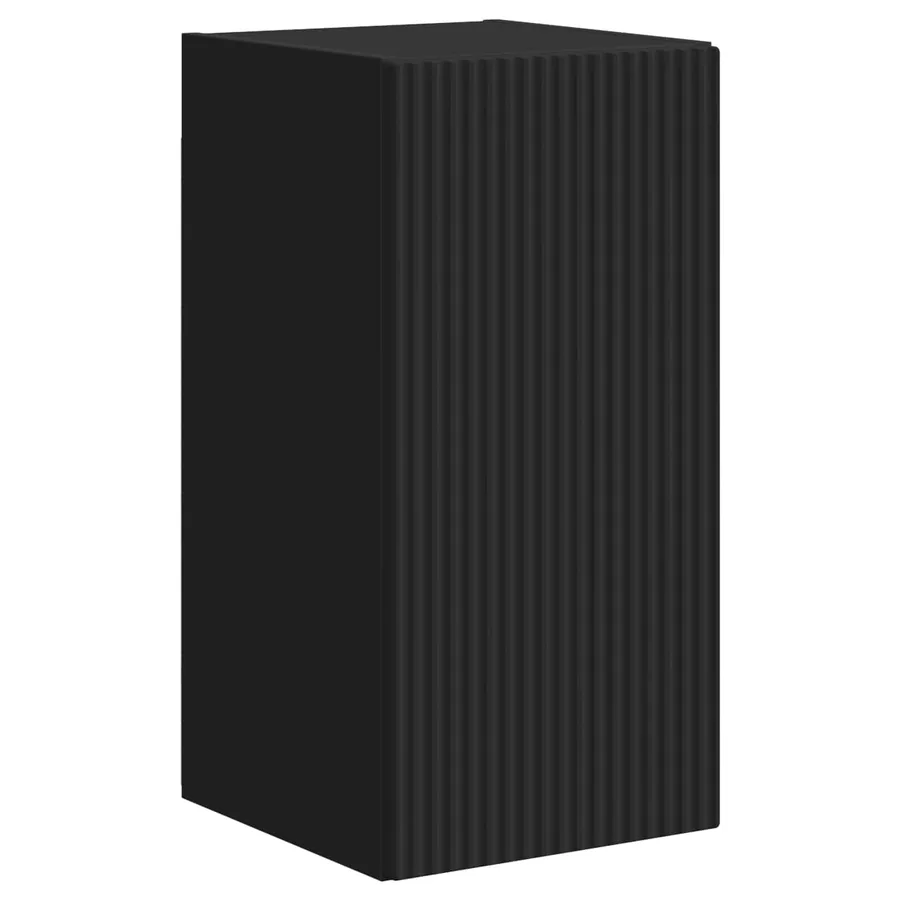 Ensemble meuble TV Montage mural 4 pcs Noir Bois d'ingénierie - 6