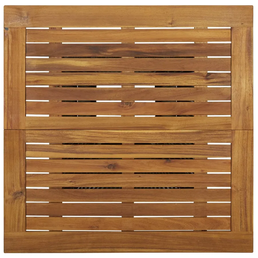 Table de bar Gris 80x80x110 cm Résine tressée et bois d'acacia - 4