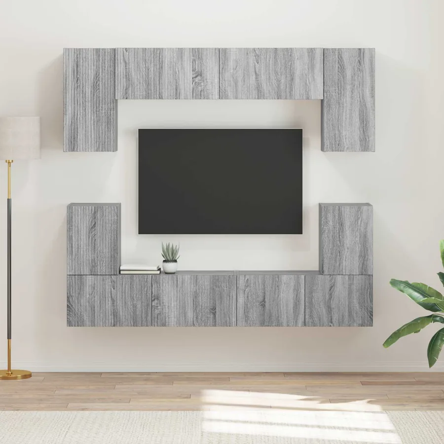 Ensemble meuble TV 5 pcs Gris Sonoma Bois d'ingénierie