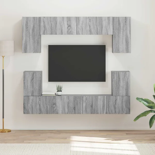 Ensemble meuble TV 5 pcs Gris Sonoma Bois d'ingénierie
