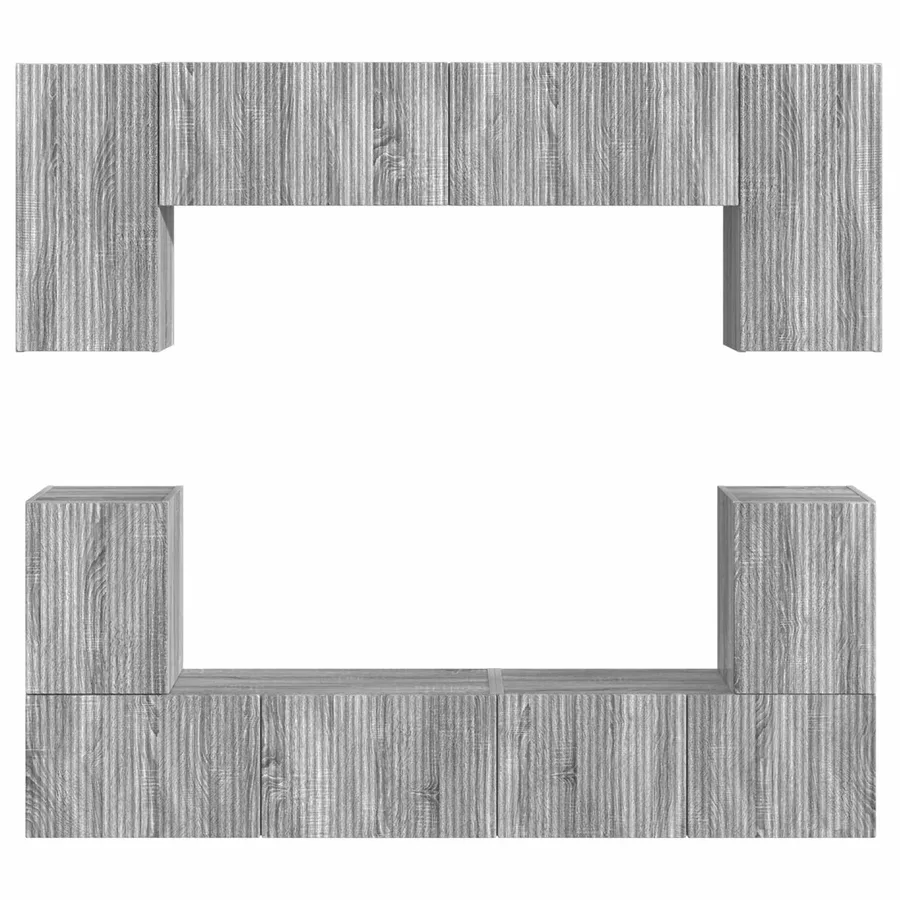 Ensemble meuble TV 5 pcs Gris Sonoma Bois d'ingénierie - 8