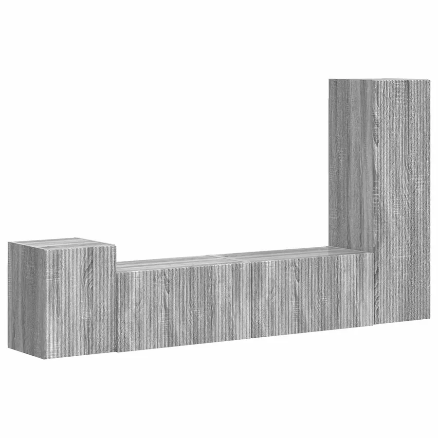 Ensemble meuble TV 4 pcs Gris Sonoma Bois d'ingénierie - 2