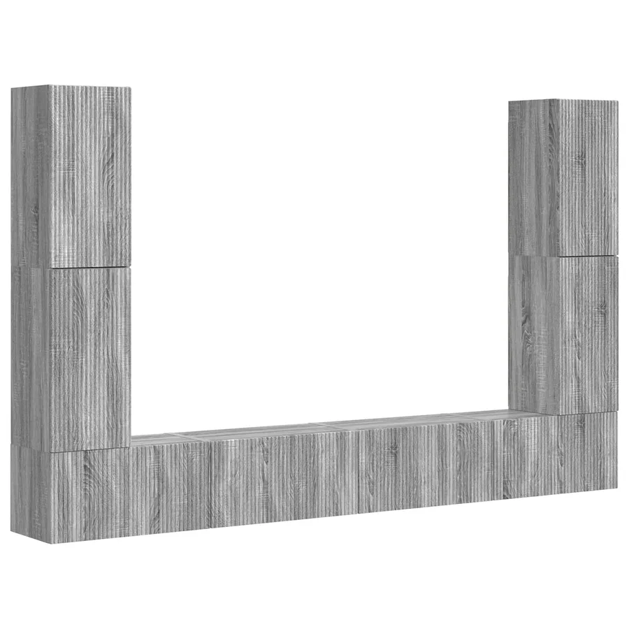 Ensemble meuble TV 8 pcs Gris Sonoma Bois d'ingénierie - 2
