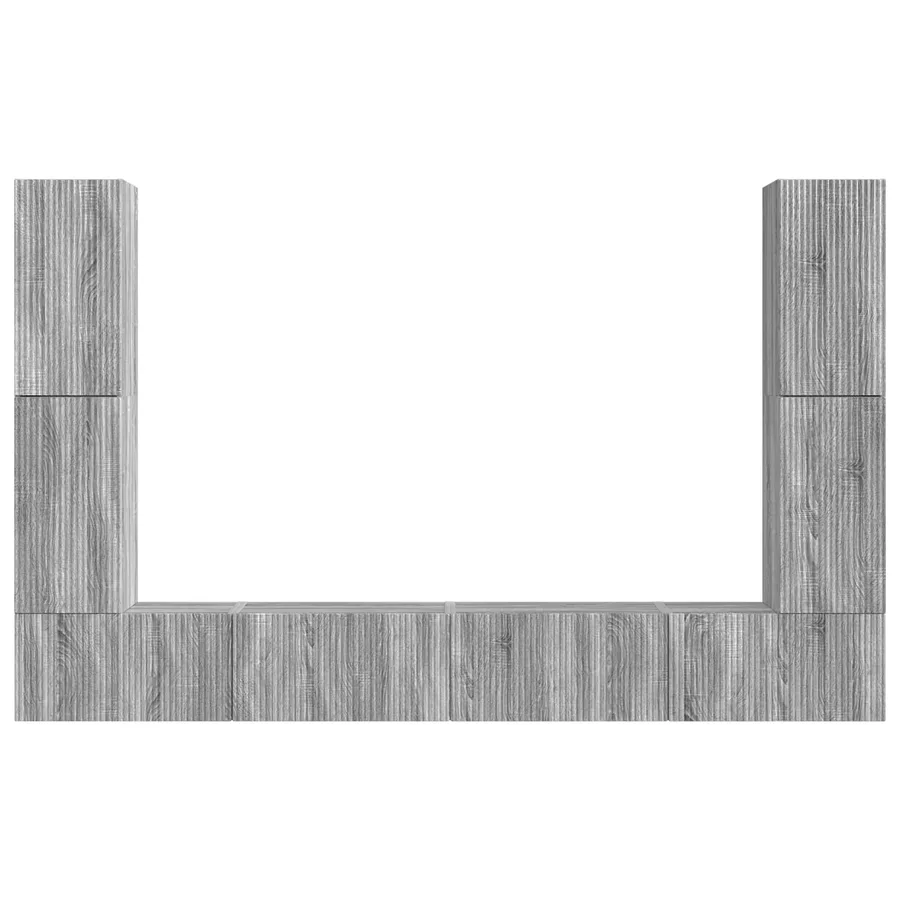 Ensemble meuble TV 8 pcs Gris Sonoma Bois d'ingénierie - 7