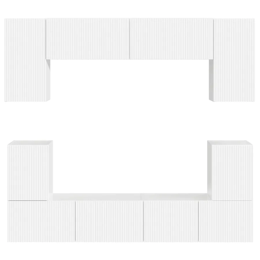 Ensemble meuble TV 5 pcs Blanc brillant Bois d'ingénierie - 10
