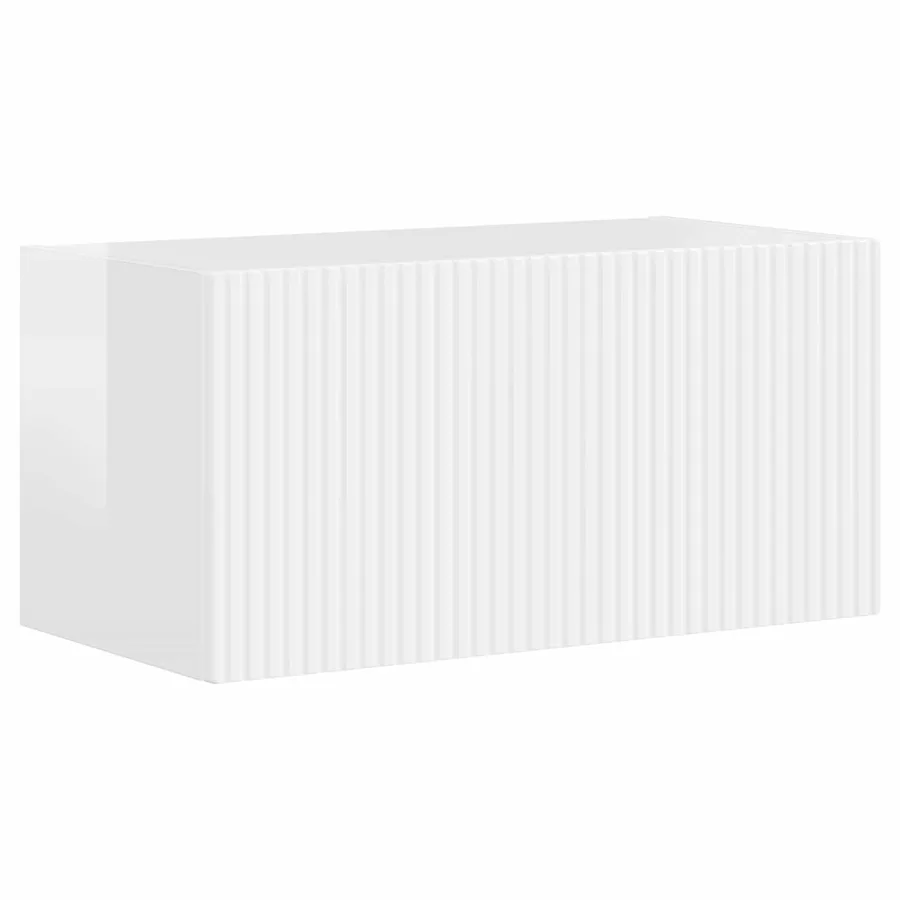Ensemble meuble TV 5 pcs Blanc brillant Bois d'ingénierie - 9