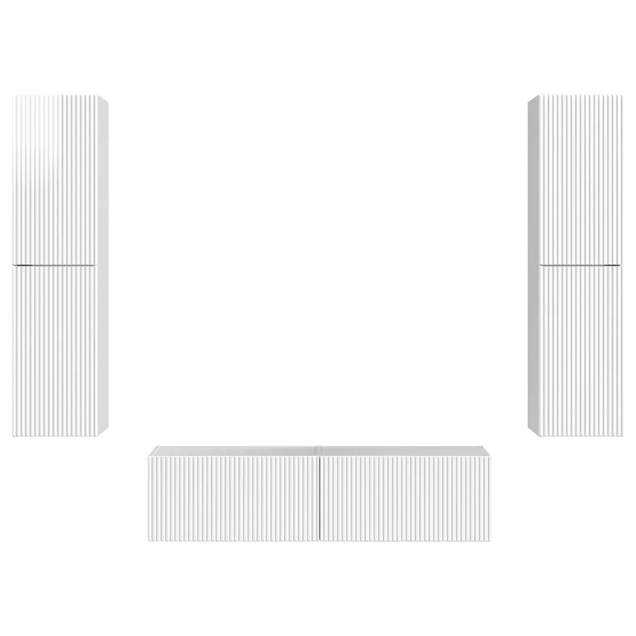 Ensemble meuble TV 6 pcs Blanc brillant Bois d'ingénierie - 7