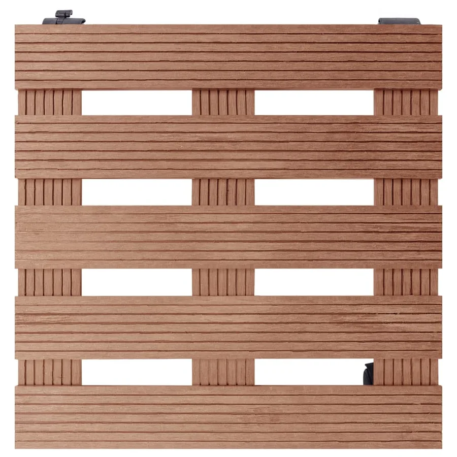 Chariots à plantes 4 pcs Marron 30x30x7,5 cm WPC - 3
