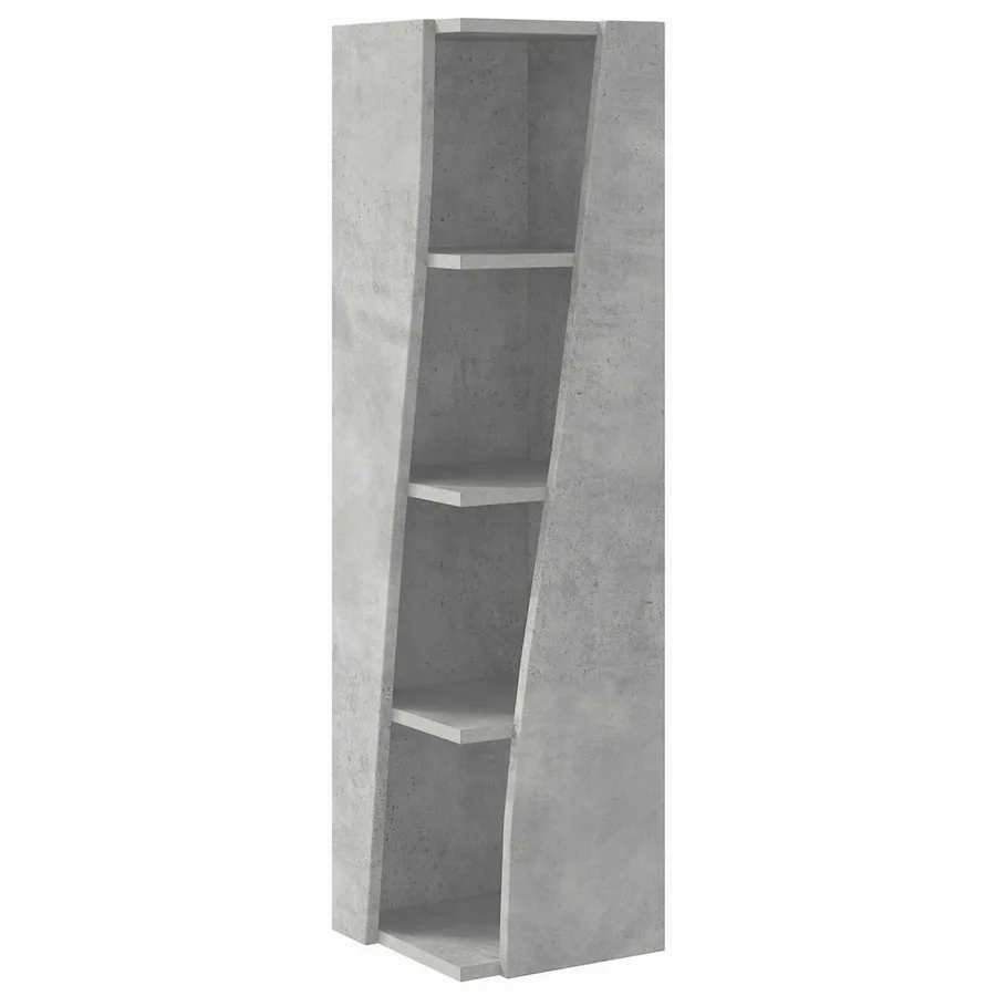Meuble d'angle Gris béton 27,5x27x102cm Bois d'ingénierie - 2