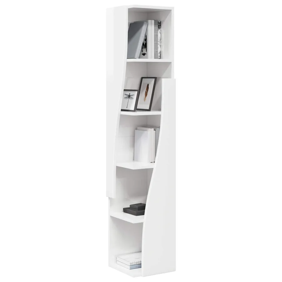 Meuble d'angle Blanc brillant 27,5x27x140cm Bois d'ingénierie - 3