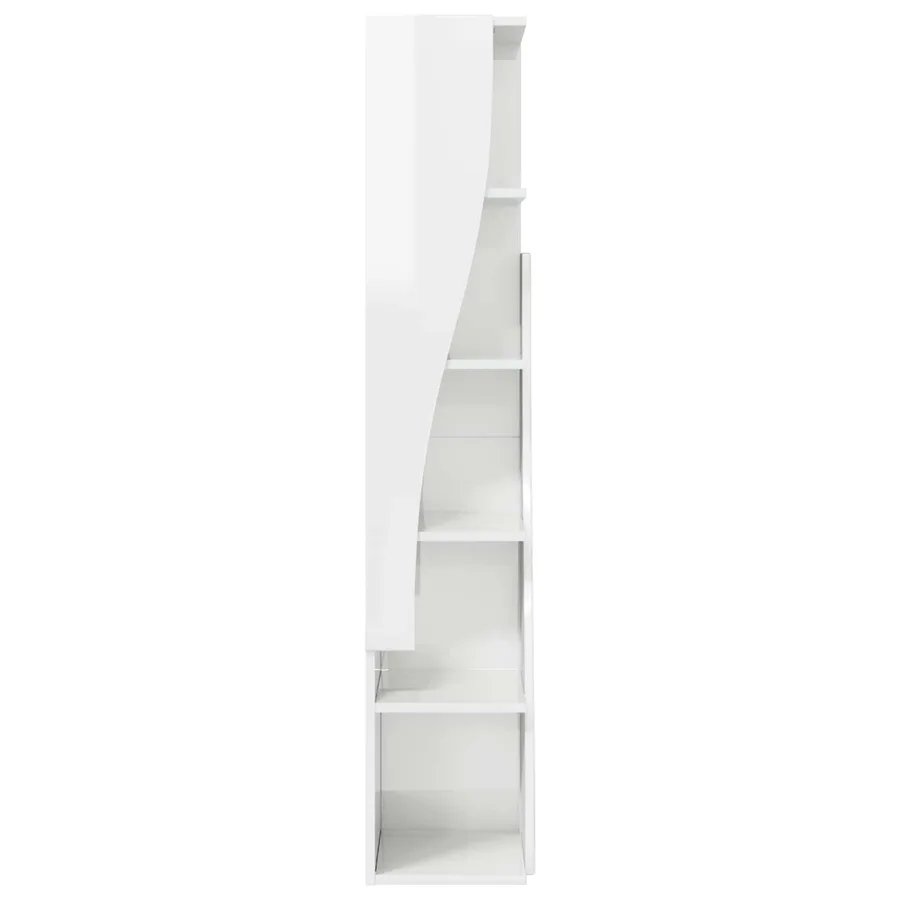 Meuble d'angle Blanc brillant 27,5x27x140cm Bois d'ingénierie - 5