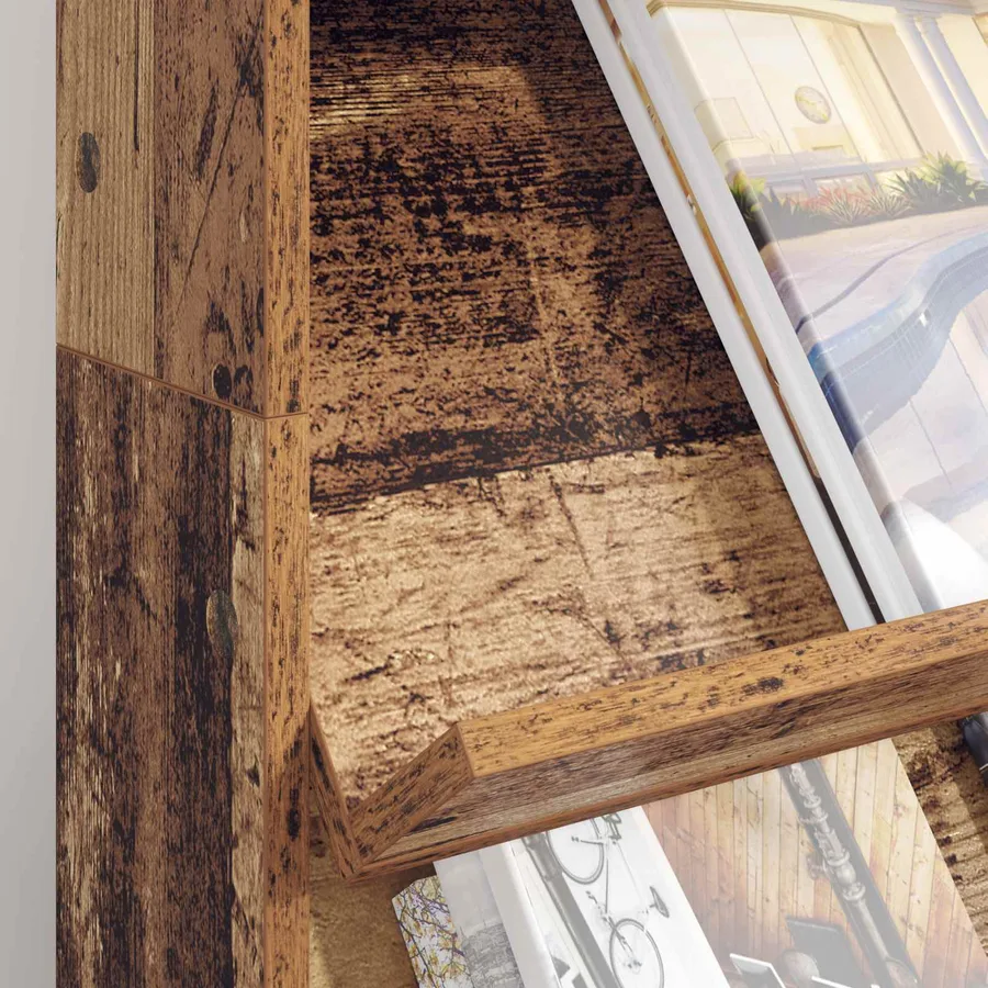 Étagère à magazines avec étagère Bois ancien 70 x 41 x 126 cm - 4