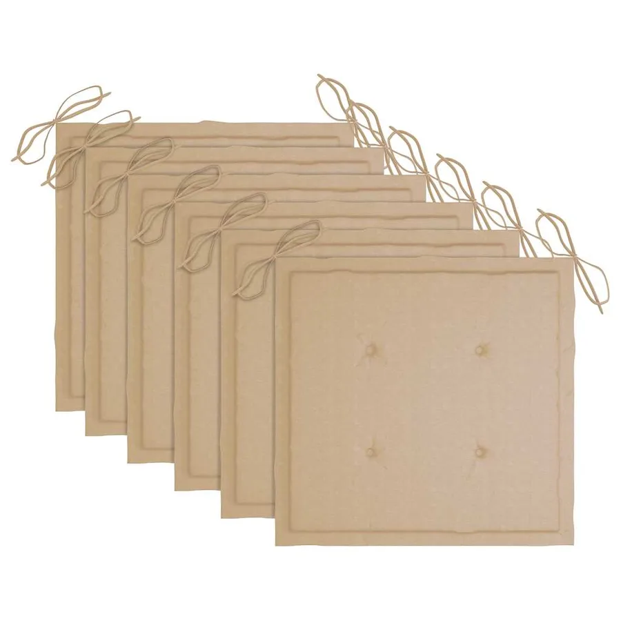 Chaises pliables de jardin avec coussins lot de 6 Bois de teck - 5