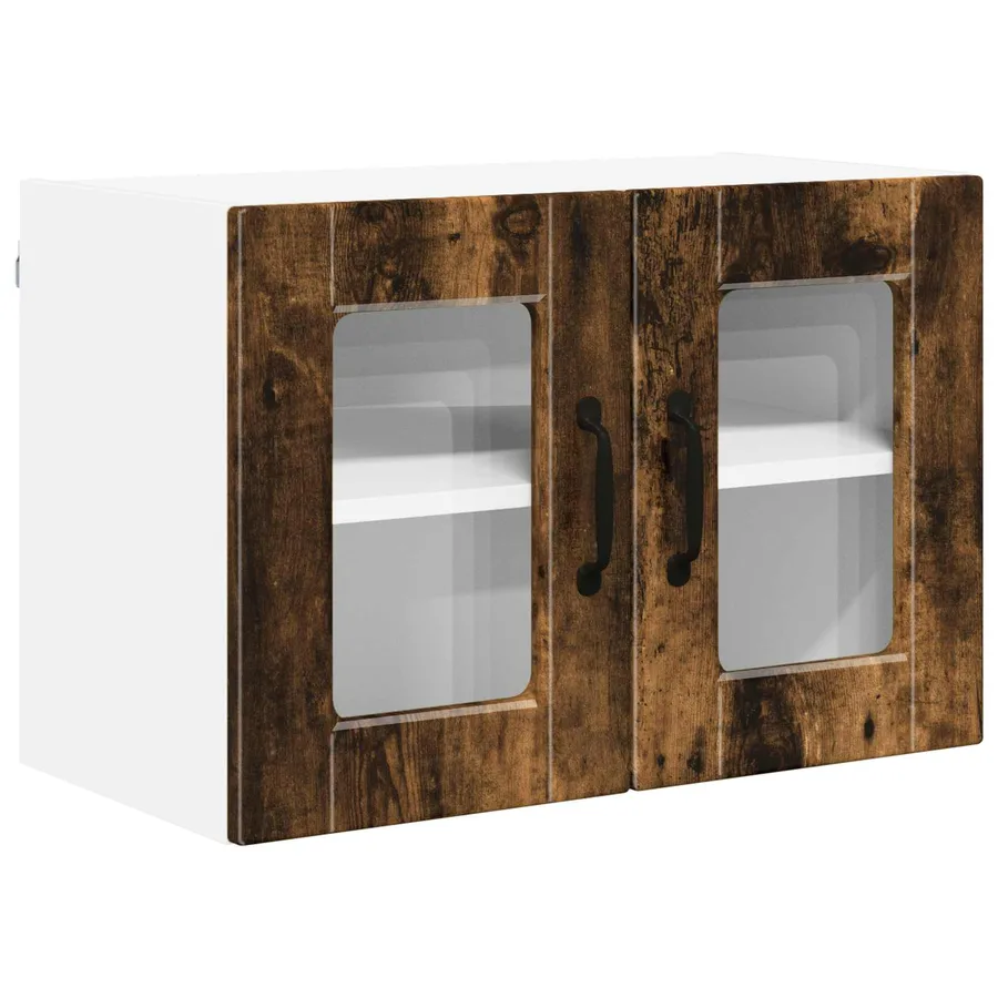 Cabinet en verre mural PORTO 2 pcs Chêne fumé 60 x 31 x 40 cm - 6