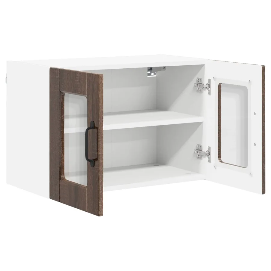 Cabinet en verre mural PORTO 2 pcs Chêne brun 60 x 31 x 40 cm - 6