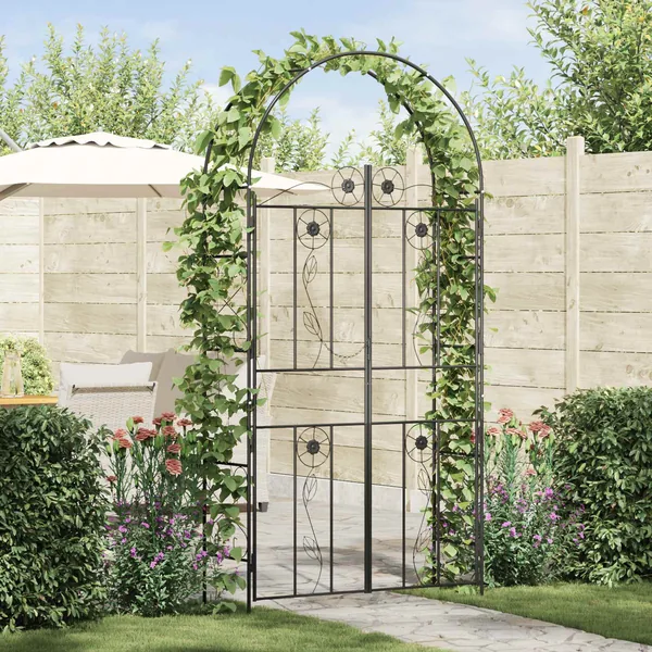 Arche de jardin Uni Noir 115 x 37 x 226 cm