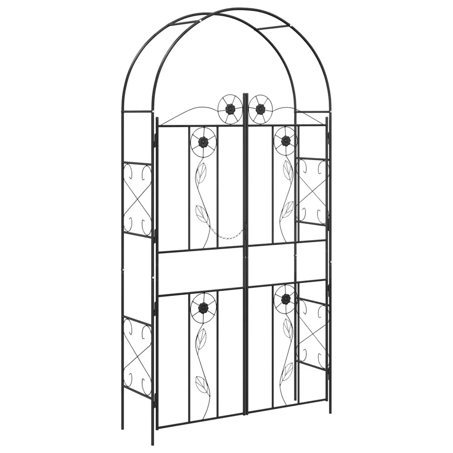 Arche de jardin Uni Noir 115 x 37 x 226 cm - 2