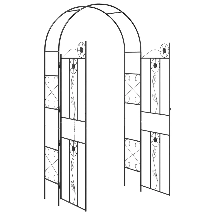 Arche de jardin Uni Noir 115 x 37 x 226 cm - 5