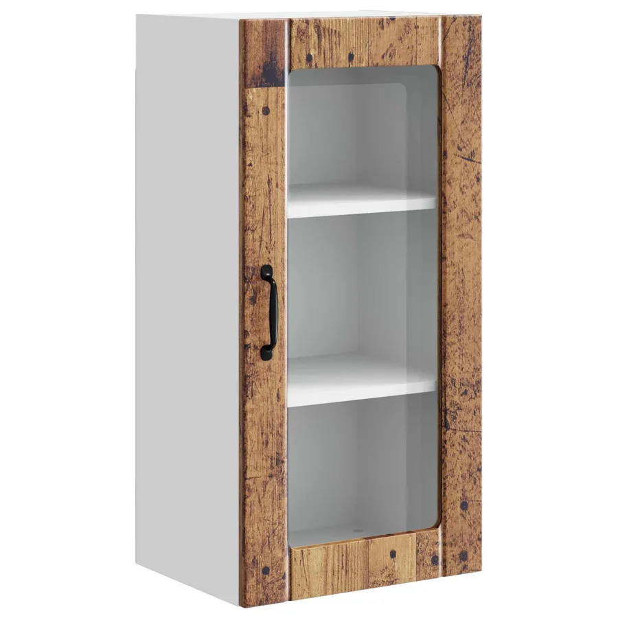 Cabinet en verre mural PORTO Bois ancien 40 x 31 x 80 cm - 2