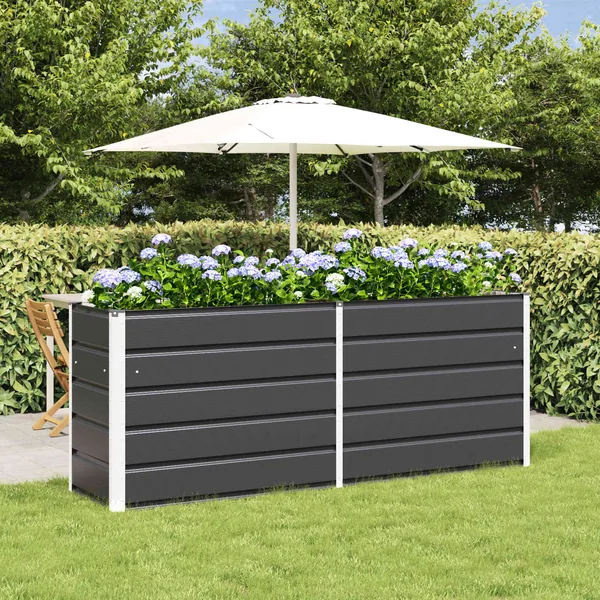 Jardinière Anthracite 195 x 50 x 75 cm Acier galvanisé