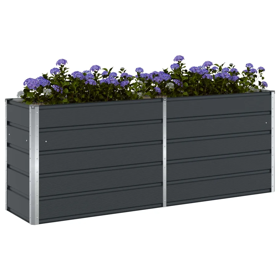 Jardinière Anthracite 195 x 50 x 75 cm Acier galvanisé - 3