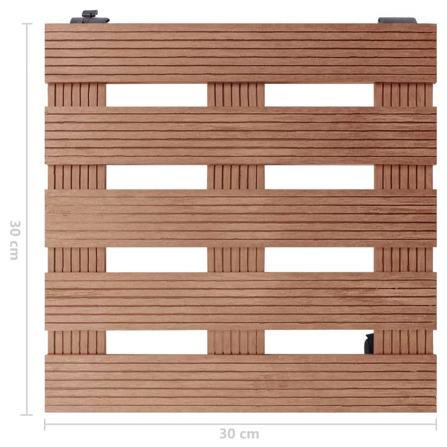 Chariots à plantes 2 pcs Marron 30x30x7,5 cm WPC - 6