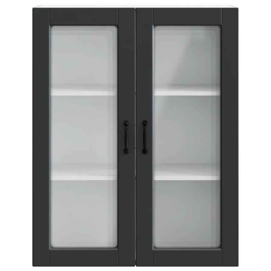 Cabinet en verre mural PORTO Noir 80 x 31 x 100 cm - 6