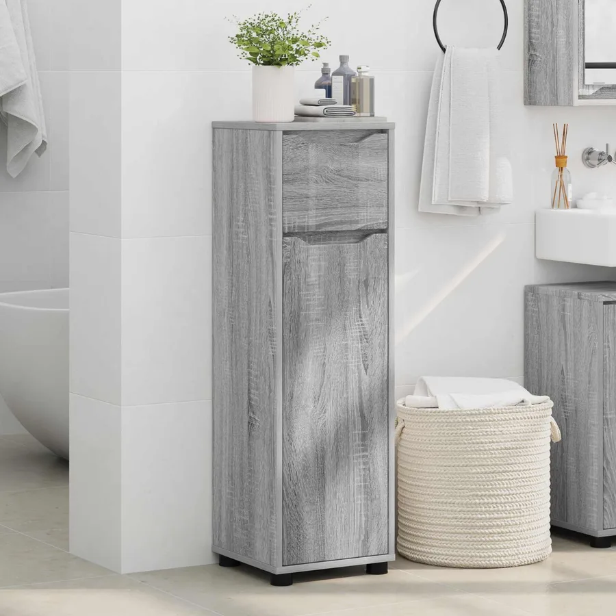 Cabinet de salle de bain Gris Sonoma 30,5 x 30 x 101 cm - 4