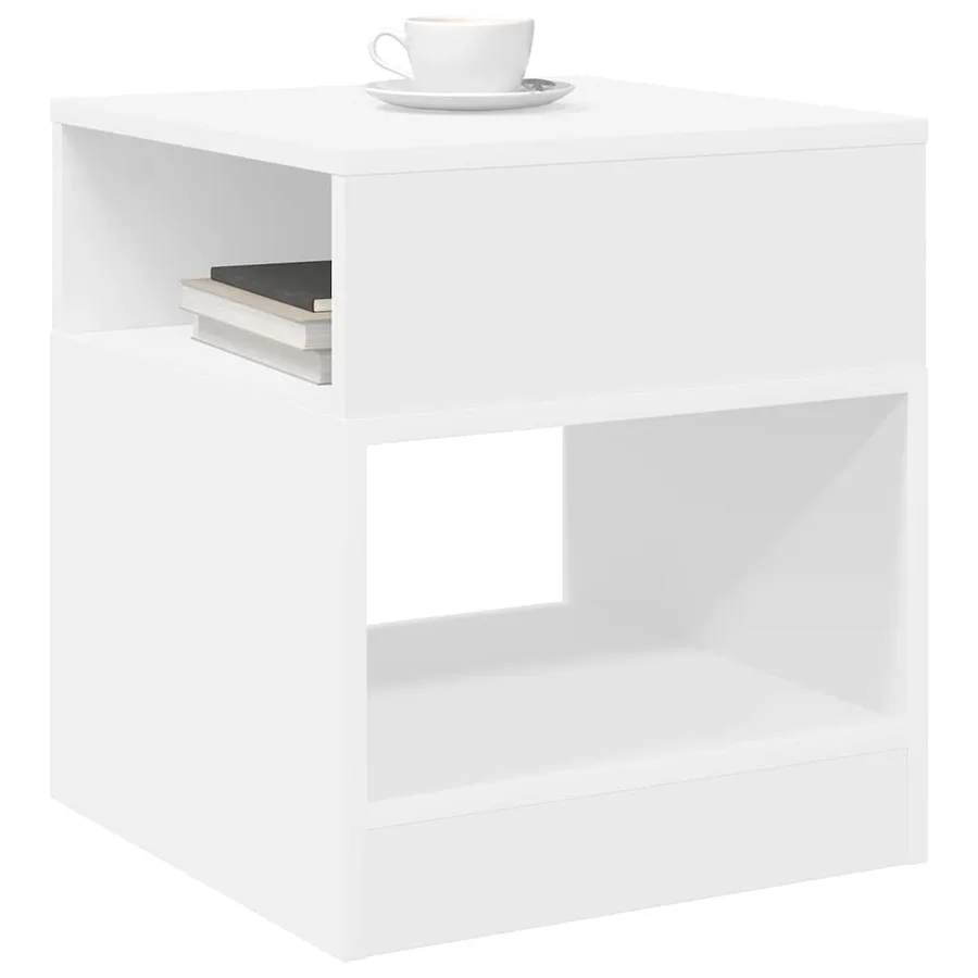Table d'appoint 2 pcs Blanc 40,5 x 40 x 45 cm Bois d'ingénierie - 3