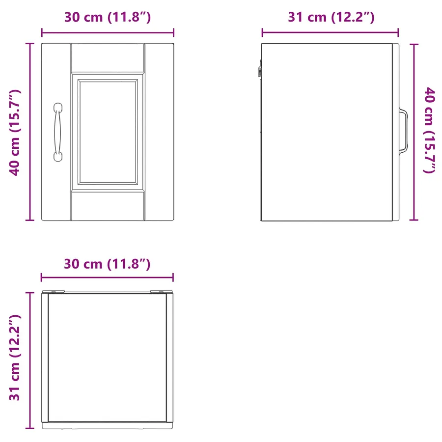 Meuble mural PORTO 2 pcs Chêne fumé 30 x 31 x 40 cm - 14