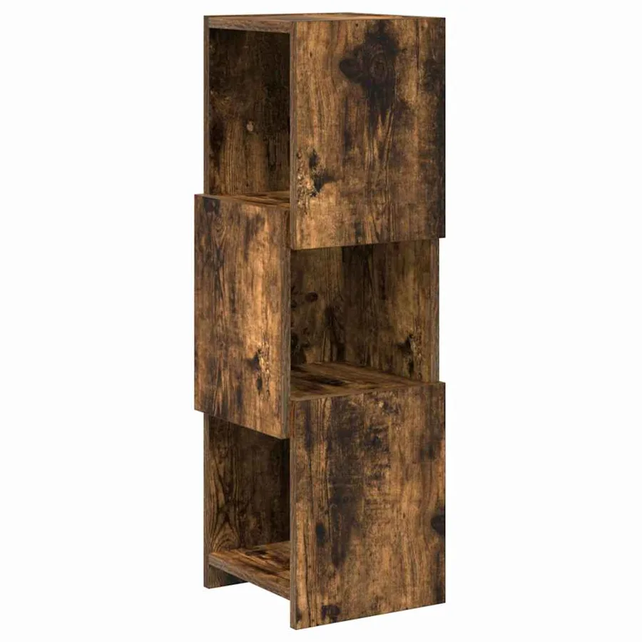 Meuble d'angle Chêne fumé 25,5x25x80cm Bois d'ingénierie - 2