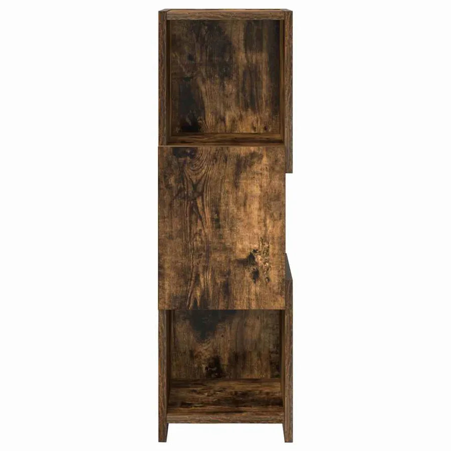 Meuble d'angle Chêne fumé 25,5x25x80cm Bois d'ingénierie - 6