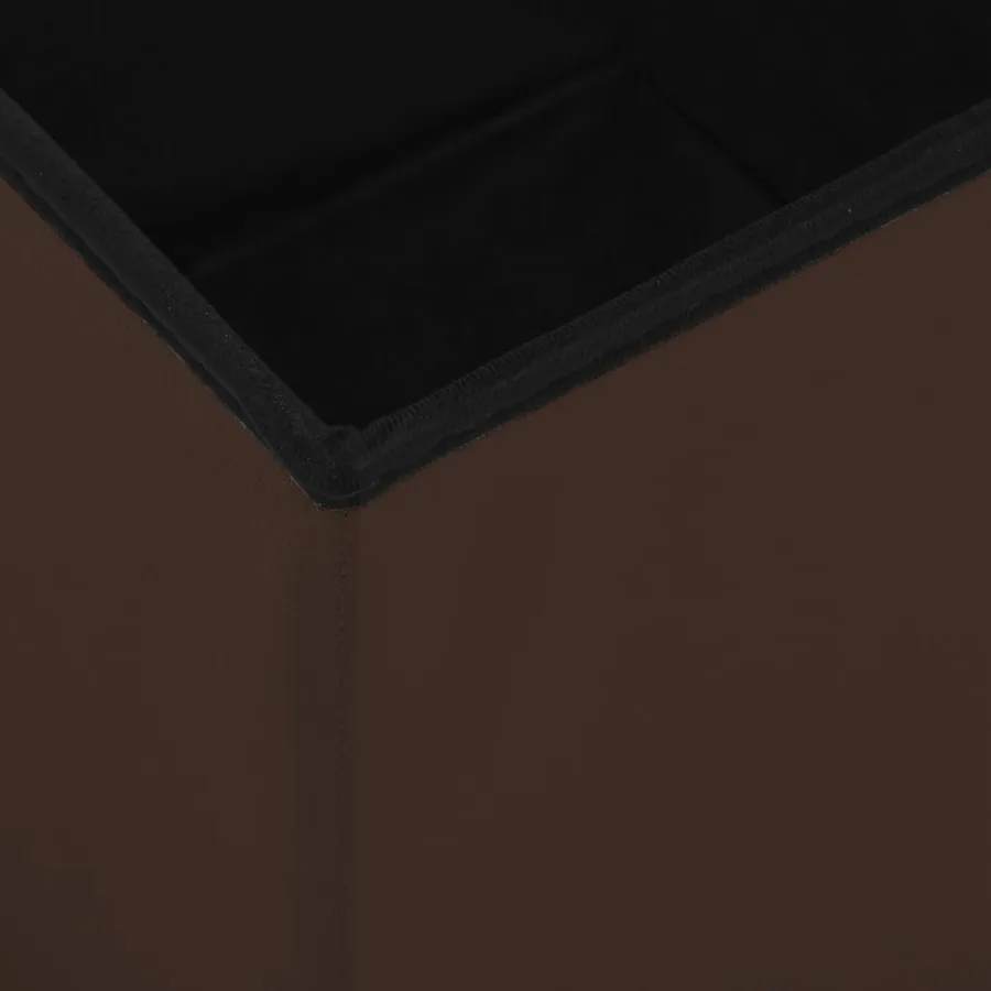 Tabourets de rangement pliables lot de 2 marron PVC - 7