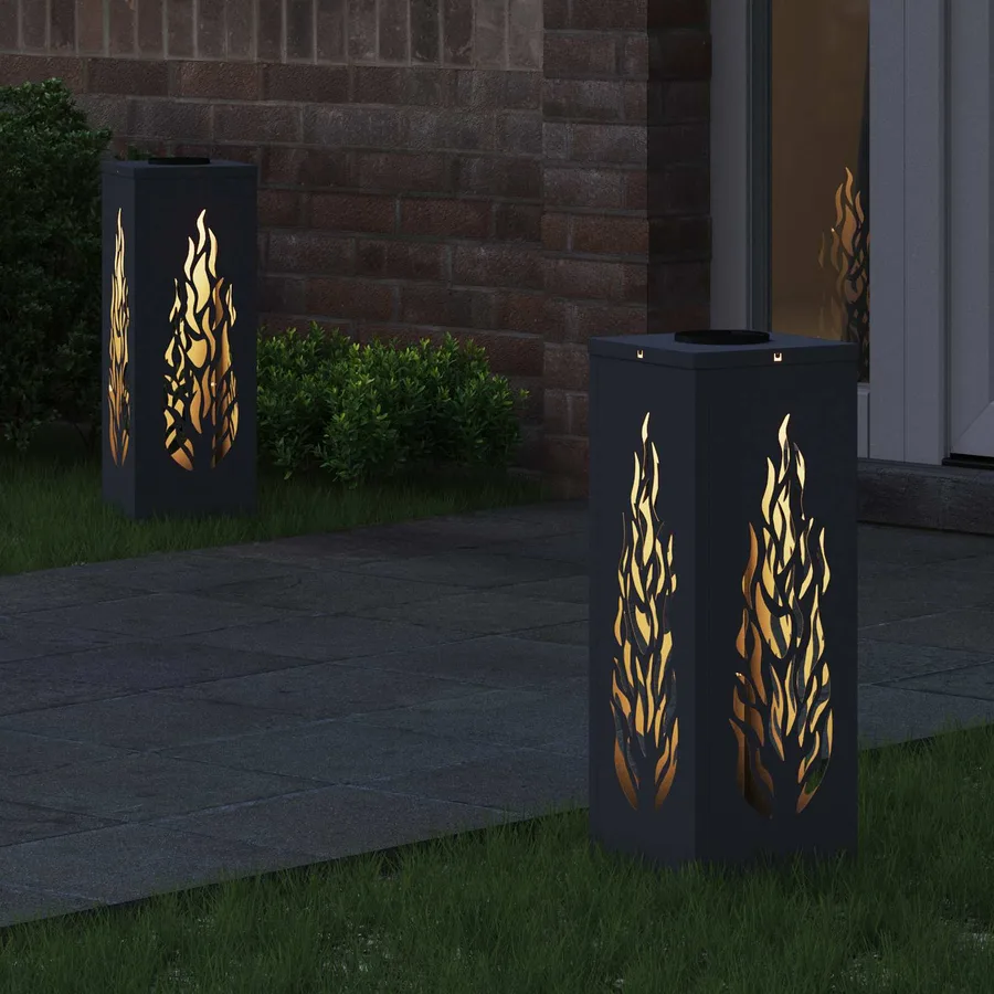 Lumière de chemin LED solaire 2 pcs Blanc chaud 18 x 18 x 50 cm - 3