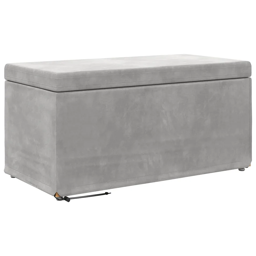 Tabouret Gris clair 81 x 41 x 40 cm Velours et Bois Composite - 2