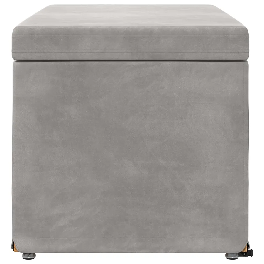 Tabouret Gris clair 81 x 41 x 40 cm Velours et Bois Composite - 5