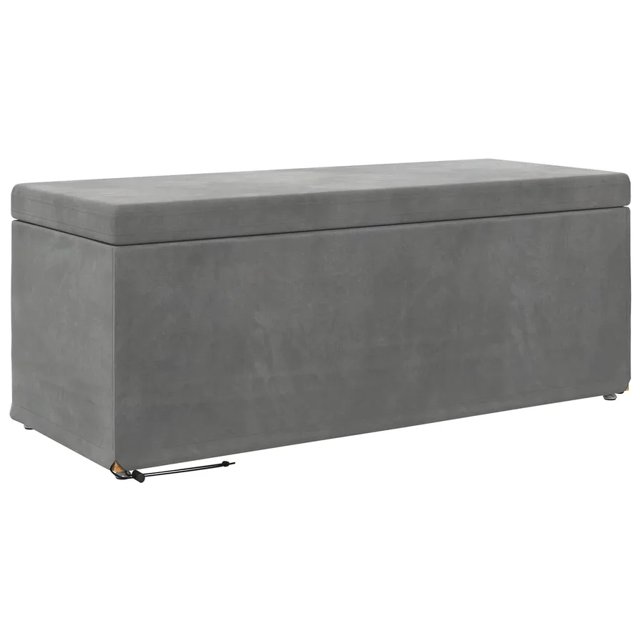 Tabouret Gris foncé 101 x 41 x 40 cm Velours et Bois Composite - 2