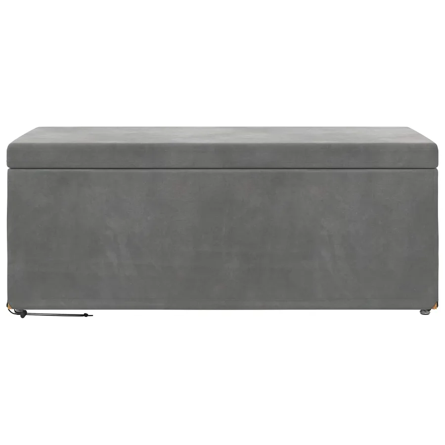Tabouret Gris foncé 101 x 41 x 40 cm Velours et Bois Composite - 4