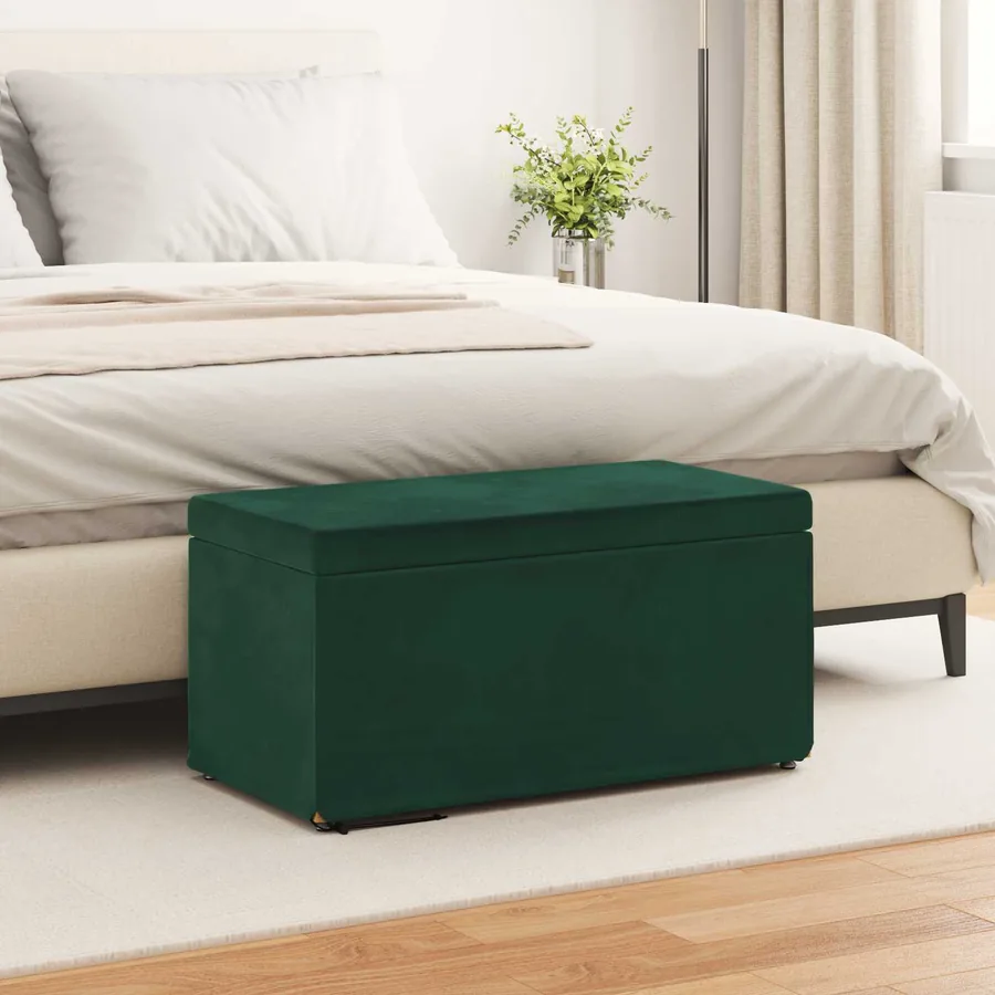 Tabouret Vert foncé 81 x 41 x 40 cm Velours et Bois Composite