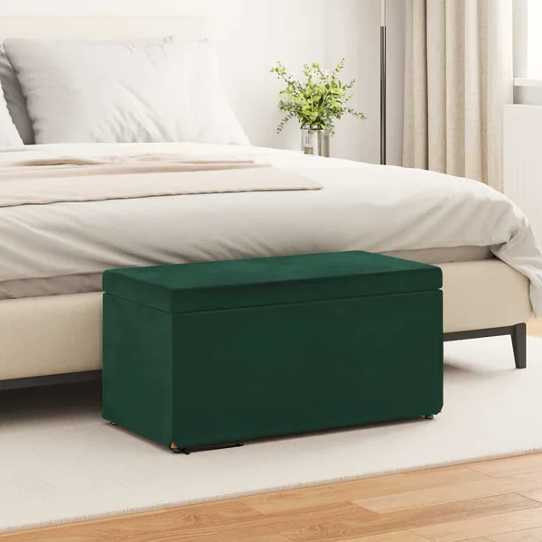 Tabouret Vert foncé 81 x 41 x 40 cm Velours et Bois Composite