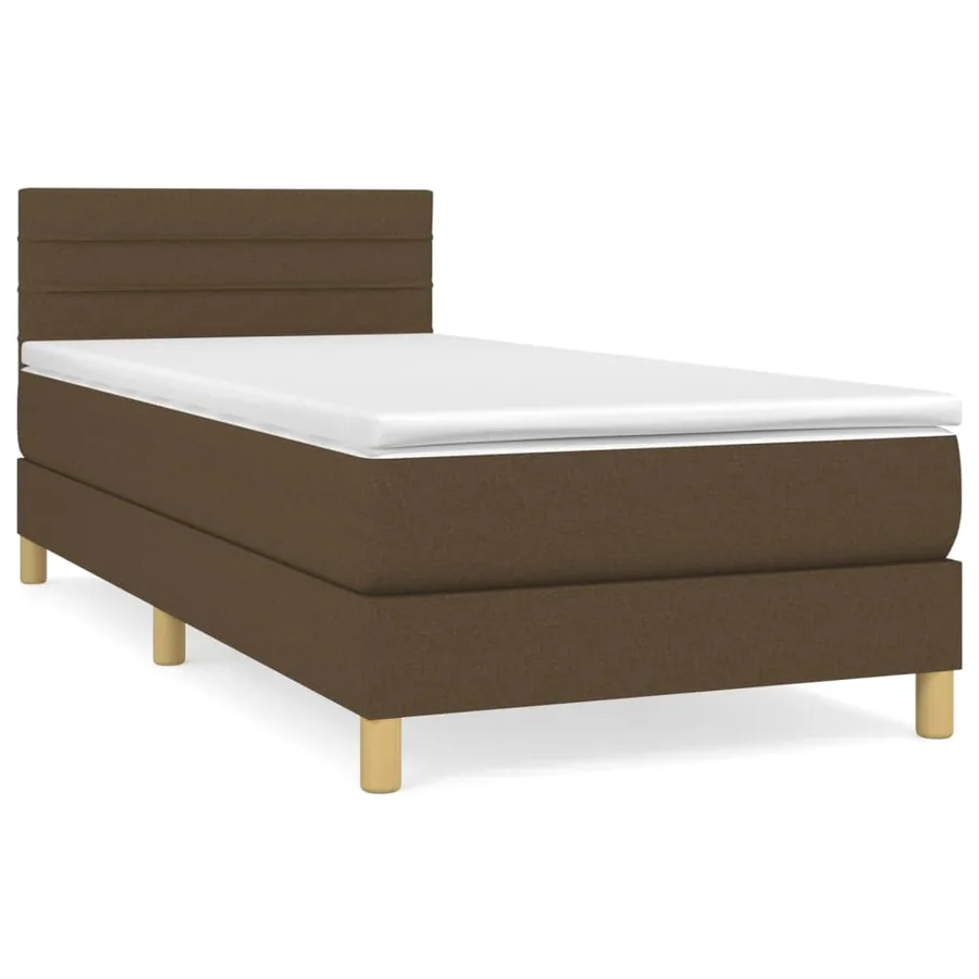 Sommier à lattes de lit avec matelas Marron foncé 100x200 cm - 2