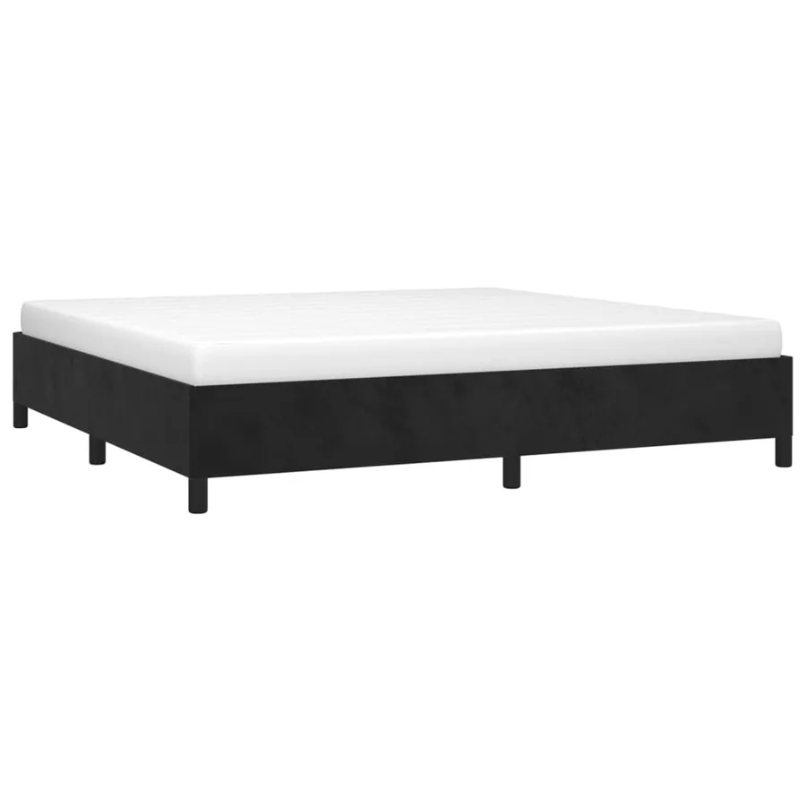 Cadre de lit sans matelas noir 200x200 cm velours - 3